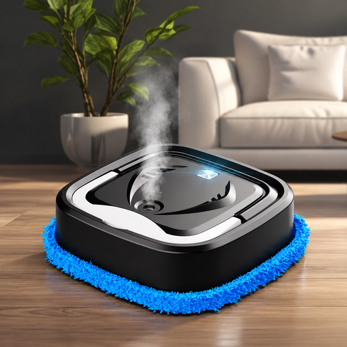 Compact Electric Floor Mop with Spray Mist and Microfibre-Style Pad – Black