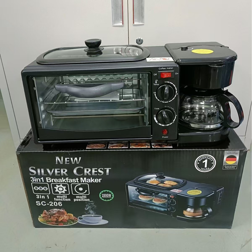 3-in-1 Breakfast Station with Oven, Top Griddle and Drip Coffee Maker