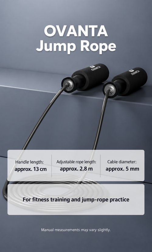 OVANTA Adjustable Steel Cable Jump Rope with Ball Bearings