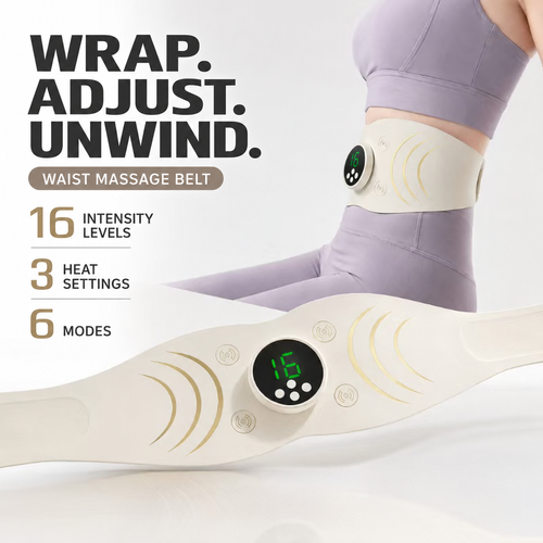Waist Massage Belt with Heat, 16 Intensity Levels and 6 Modes