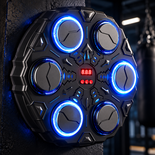 Black Six-Pad LED Wall Fitness Reaction Trainer