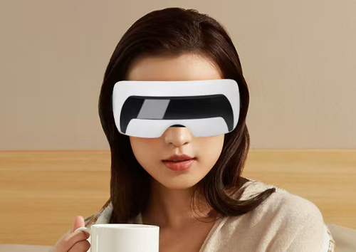 Adjustable Eye Massager with Multi-Point Massage and Mode Control – Black & White