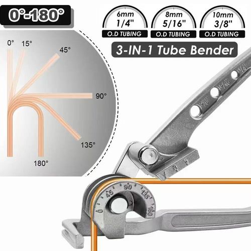 3-in-1 Manual Tube Bender for 6 mm, 8 mm and 10 mm Tubing