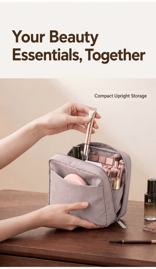 Upright Mini Makeup Bag, 14 x 6 x 16 cm