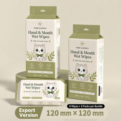 18-Pack Pocket Hand and Mouth Wet Wipes