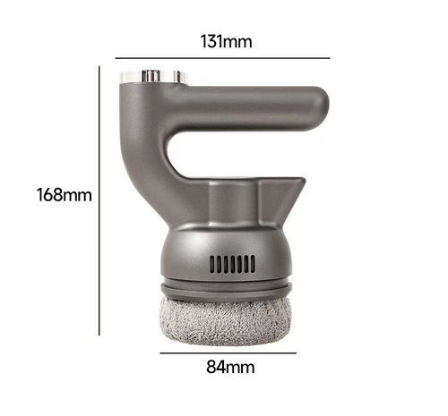 Cordless Handheld Body Massager with Fabric-Covered Rotating Head – Grey