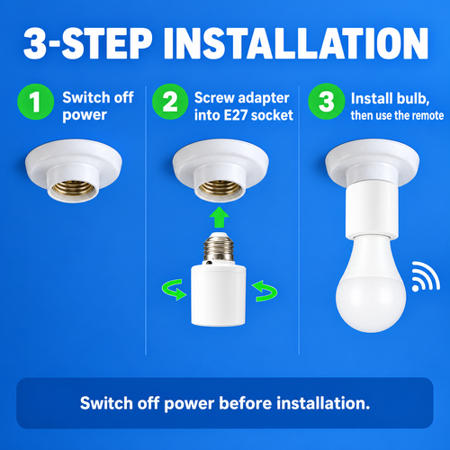 E27 Remote-Control Lamp Holder with Timer | Ghana