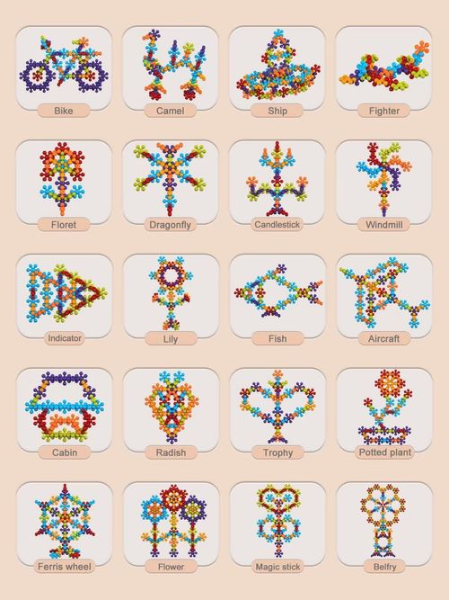 Flower-Shaped Construction Blocks Creative Building Set