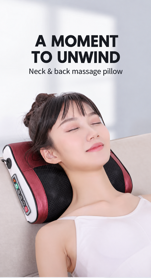 Neck and Back Massage Pillow with Heat and 15-Minute Timer