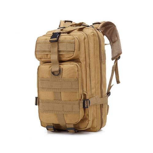 Tan 20–35 L Multi-Pocket Outdoor Backpack