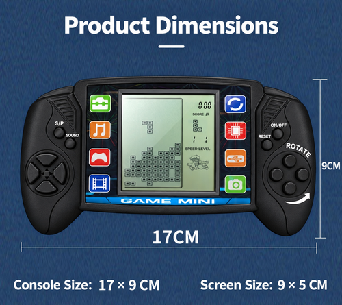 Black 3.5-Inch Handheld Block Game Console