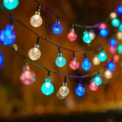 5 m Solar Bubble String Lights with 20 Multicolour LEDs