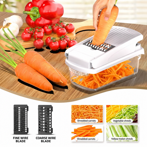 White Multifunction Vegetable Slicer and Chopper Set