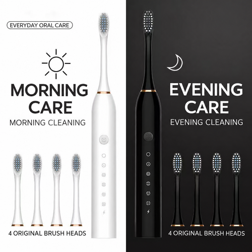 Sonic Electric Toothbrush, 6 Modes & 4 Heads | Ghana