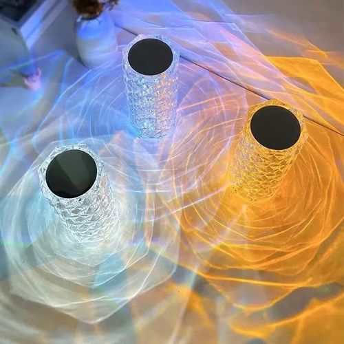Rechargeable LED Crystal-Style Table Lamp with Remote Control