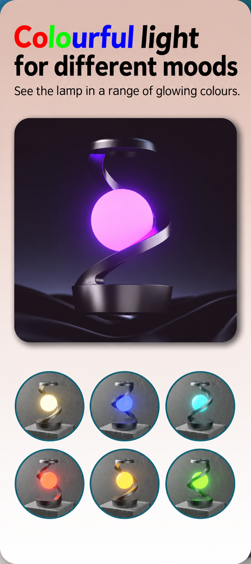Sculptural LED Table Lamp with Colourful Glow