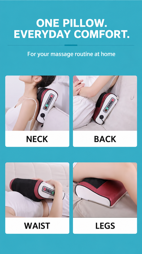 Neck and Back Massage Pillow with Heat and 15-Minute Timer