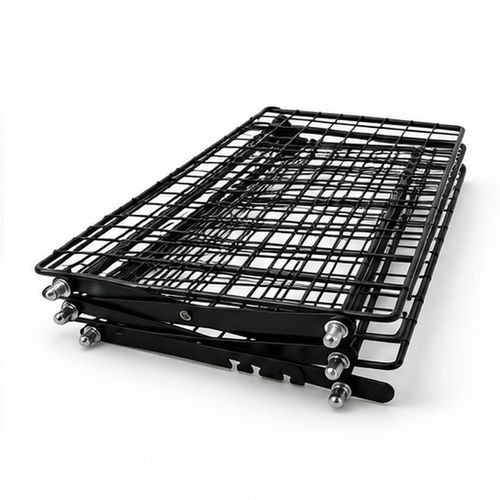 Black Three-Tier Folding Kitchen Storage Rack