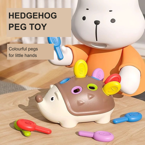 Hedgehog Number and Colour Peg Toy