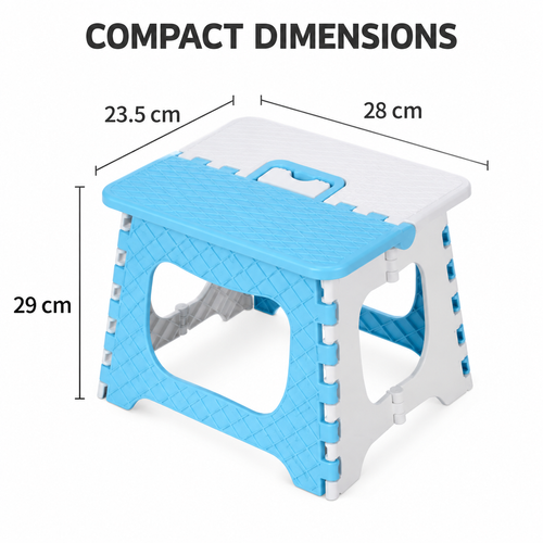 Sky Blue Folding Stool with Carry Handle
