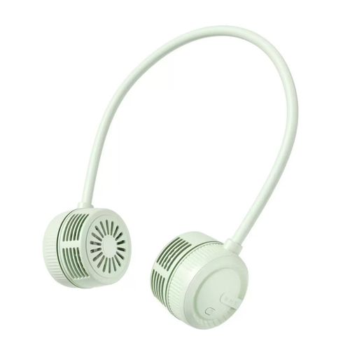 Foldable Dual-Fan Neck Fan - White or Green