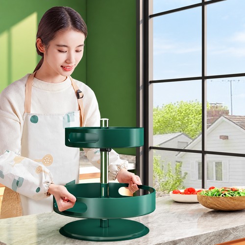 Green Two-Tier Rotating Spice Rack