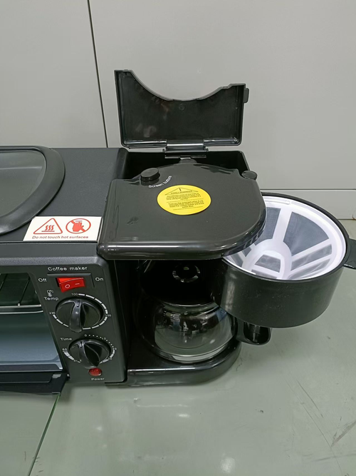 3-in-1 Breakfast Station with Oven, Top Griddle and Drip Coffee Maker