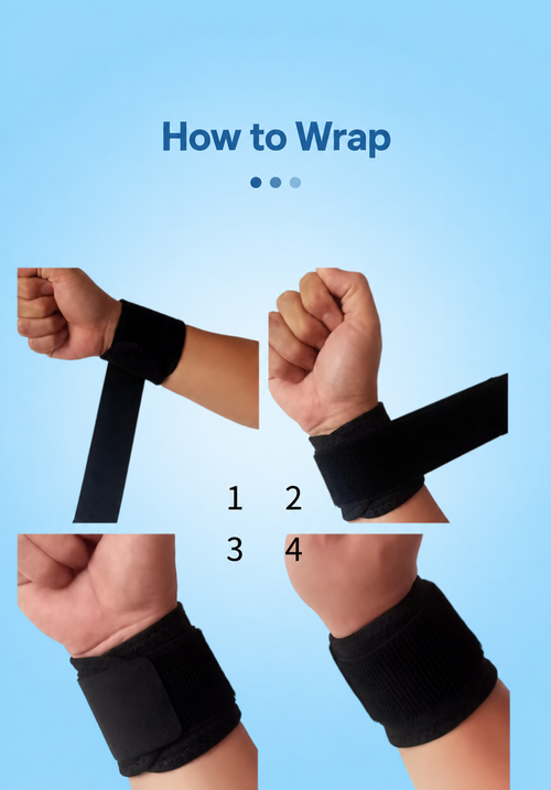 Black Adjustable Wraparound Wrist Support