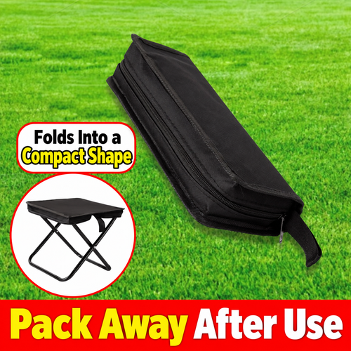 Black Compact Folding Camping Stool