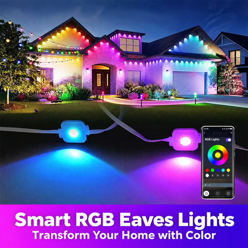 Smart RGB Eaves Lights with Remote and App Control