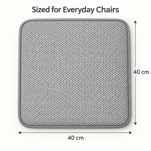 Grey Breathable Non-Slip Chair Seat Cushion 40 x 40 cm