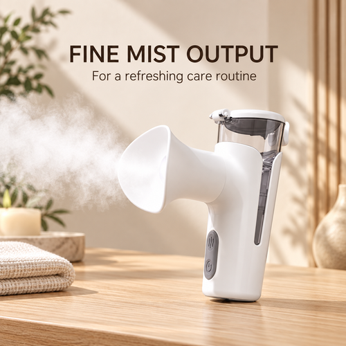 AM-8008 Handheld Warm & Cool Mist Device with 15 ml Water Tank – White