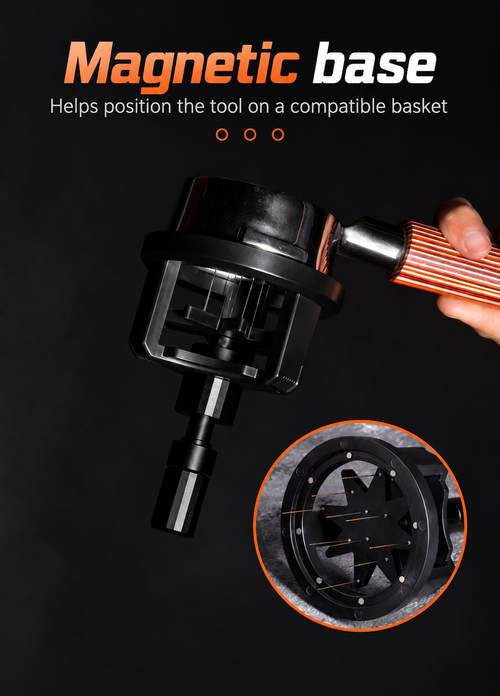 Rotating Coffee WDT Distribution Tool with Adjustable Needles and Magnetic Base