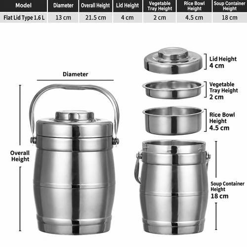 1.6 L Stainless Steel Insulated Food Jar