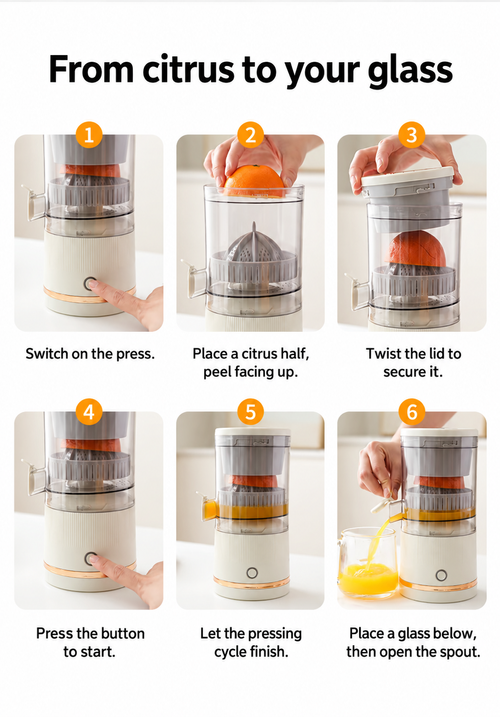Electric Citrus Press with Direct-Pour Spout