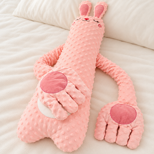 Pink Bunny Plush Comfort Cushion with Remote