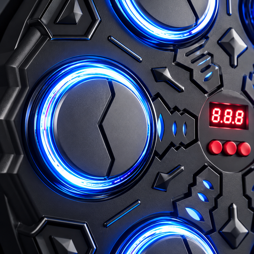 Black Six-Pad LED Wall Fitness Reaction Trainer