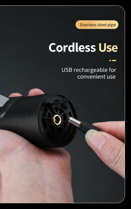 Black Cordless Electric Fish Scaler with Stainless Steel Cutter