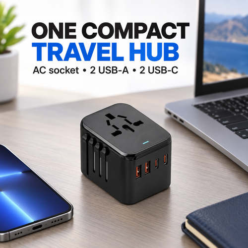 Multi-Region Travel Adapter with Four USB Ports | Ghana