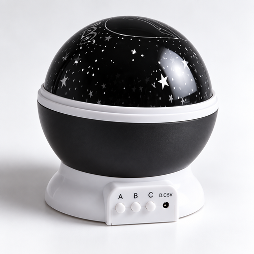 Black Star and Moon Projection Night Light