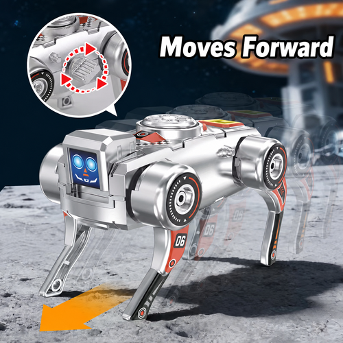Silver Fingertip Transforming Robot Dog Toy