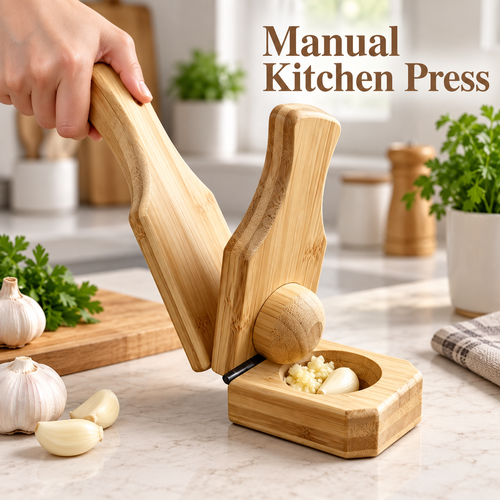 Foldable Wooden Kitchen Press and Grinding Tool