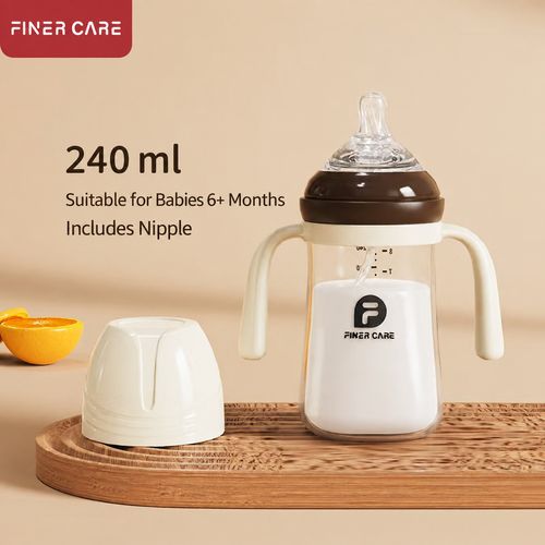 FINER CARE 240 ml Baby Bottle with Handles and Dust Cap