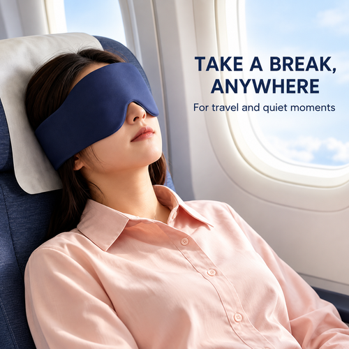 Navy Weighted Eye Mask for Rest & Travel