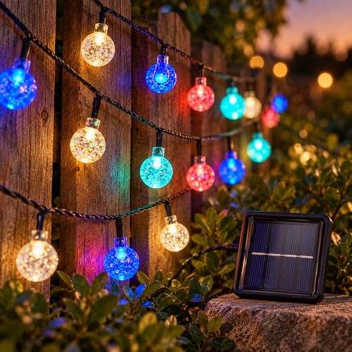 5 m Solar Bubble String Lights with 20 Multicolour LEDs