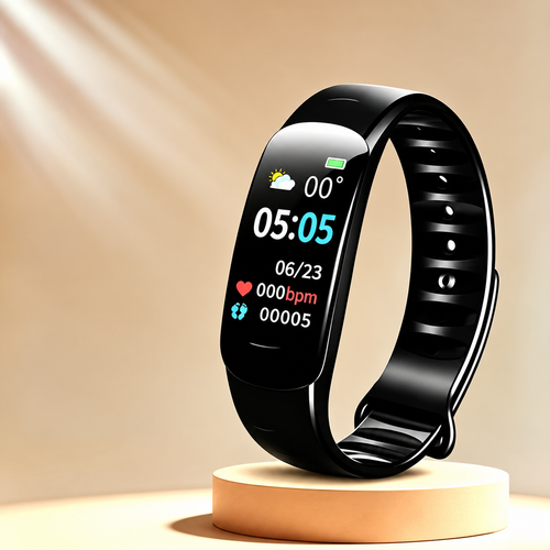 Smart Fitness Tracker Bracelet - Black or Red