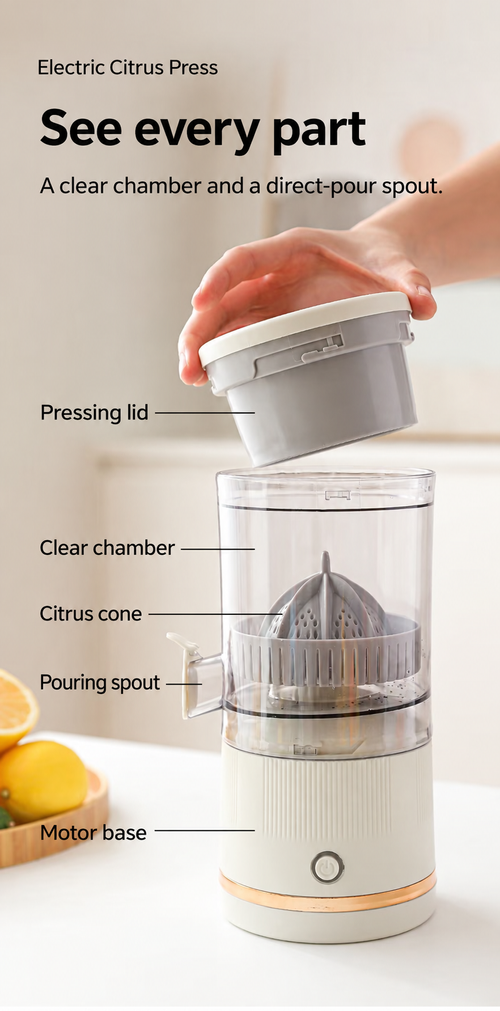 Electric Citrus Press with Direct-Pour Spout