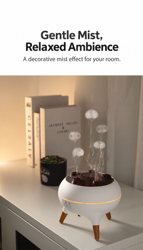 White Jellyfish Mist Aroma Humidifier with Ambient Light