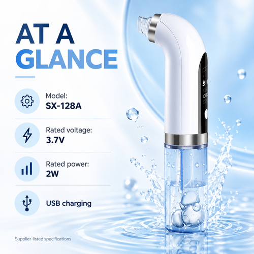 SX-128A Water-Tank Facial Cleansing Device with 6 Interchangeable Tips