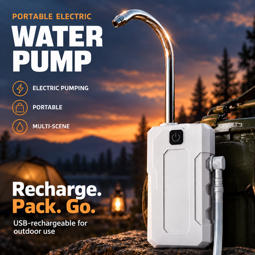 USB-Rechargeable Portable Water Pump with Wave Sensing, Aeration and LED Light